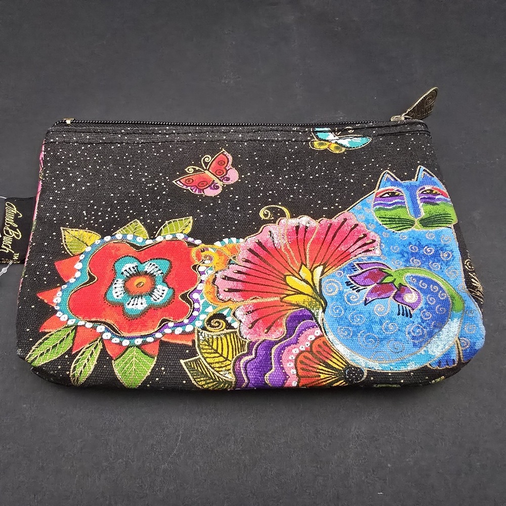 Laurel Burch Feline Cats Minis Cosmetic Bag NEW with Tag - Picture 6 of 8